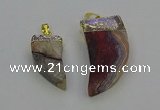 NGP6705 15*30mm - 20*40mm horn agate gemstone pendants