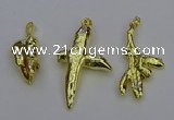 NGP6714 10*25mm - 20*45mm freeform gold plated pearl pendants