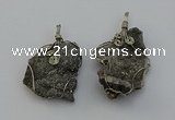 NGP6716 30*40mm - 40*55mm freeform plated druzy agate pendants