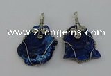 NGP6719 30*40mm - 40*55mm freeform plated druzy agate pendants