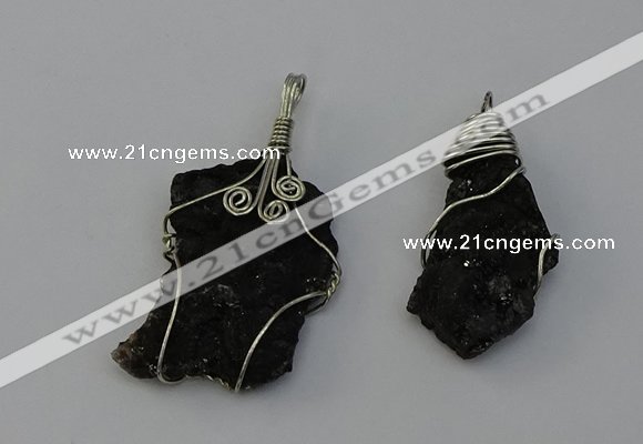 NGP6723 30*40mm - 40*55mm freeform plated druzy agate pendants