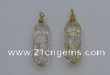 NGP6730 13*40mm sticks white crystal gemstone pendants wholesale