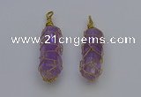 NGP6733 13*40mm sticks amethyst gemstone pendants wholesale