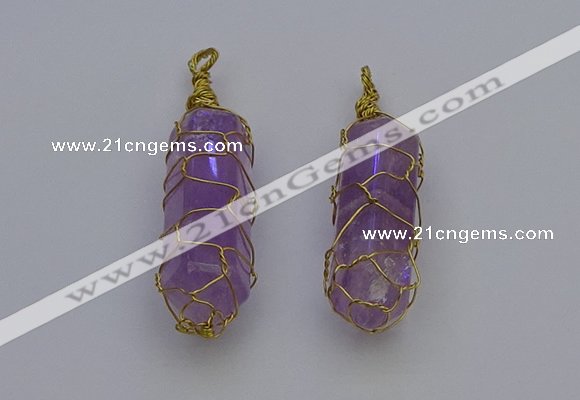 NGP6733 13*40mm sticks amethyst gemstone pendants wholesale