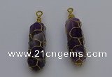 NGP6735 13*40mm sticks amethyst gemstone pendants wholesale