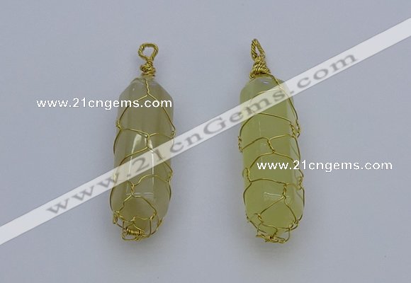 NGP6739 13*40mm sticks lemon quartz gemstone pendants wholesale