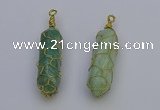 NGP6744 13*40mm sticks amazonite gemstone pendants wholesale