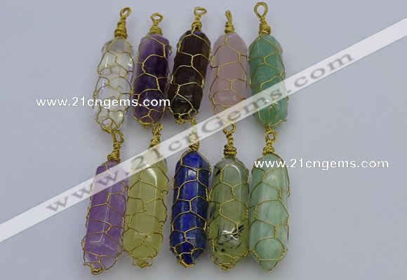 NGP6754 13*40mm sticks lapis lazuli gemstone pendants wholesale