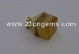 NGP6763 15*22mm cube citrine gemstone pendants wholesale