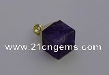 NGP6766 15*22mm cube amethyst gemstone pendants wholesale