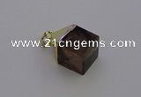 NGP6768 15*22mm cube smoky quartz pendants wholesale