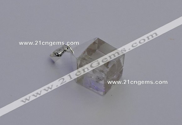 NGP6780 15*22mm cube white crystal gemstone pendants wholesale