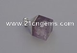 NGP6785 15*22mm cube light amethyst gemstone pendants wholesale