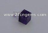 NGP6786 15*22mm cube amethyst gemstone pendants wholesale