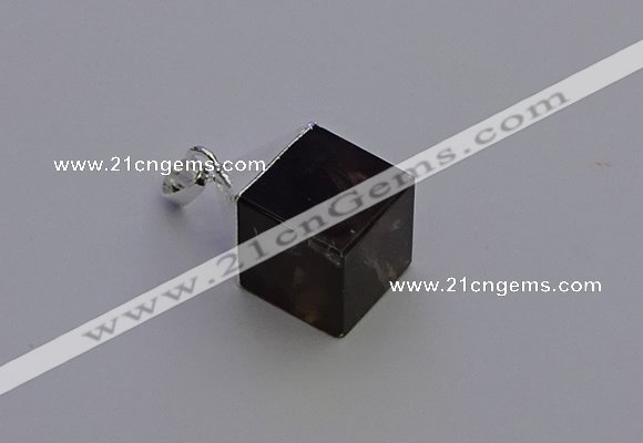 NGP6788 15*22mm cube smoky quartz pendants wholesale