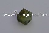 NGP6790 15*22mm cube green qutilated quartz pendants wholesale