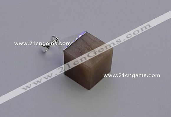 NGP6794 15*22mm cube moonstone gemstone pendants wholesale