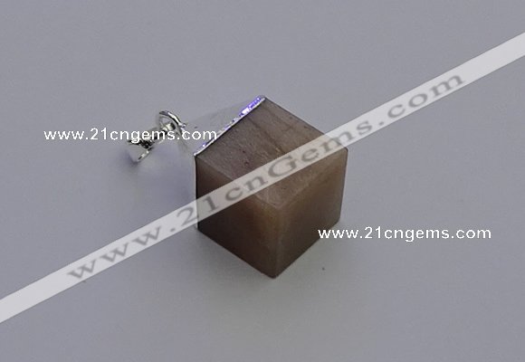 NGP6794 15*22mm cube moonstone gemstone pendants wholesale