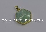 NGP6812 24*25mm hexagon amazonite gemstone pendants wholesale