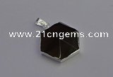 NGP6828 24*25mm hexagon smoky quartz pendants wholesale