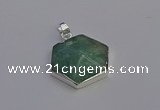 NGP6832 24*25mm hexagon amazonite gemstone pendants wholesale