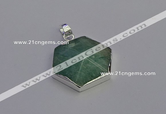 NGP6832 24*25mm hexagon amazonite gemstone pendants wholesale