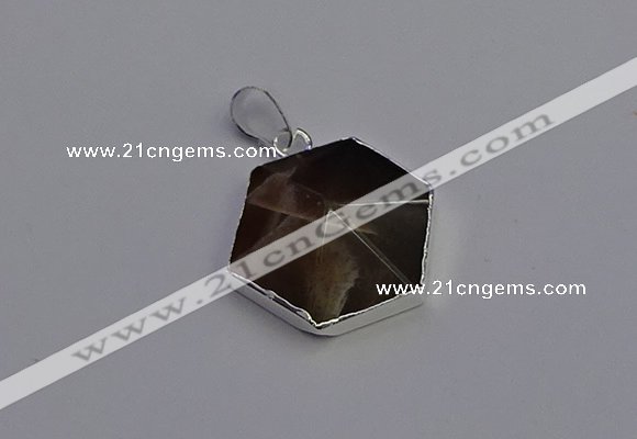 NGP6834 24*25mm hexagon moonstone gemstone pendants wholesale