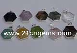 NGP6839 24*25mm hexagon mixed gemstone pendants wholesale