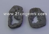 NGP6845 35*45mm - 40*50mm freeform plated druzy agate pendants