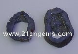 NGP6846 35*45mm - 40*50mm freeform plated druzy agate pendants