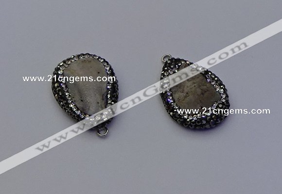 NGP6854 18*25mm - 20*25mm flat teardrop druzy agate pendants