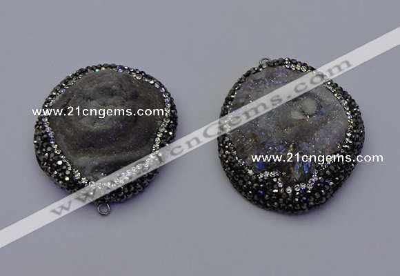 NGP6855 30*45mm - 35*45mm freeform druzy agate pendants