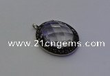 NGP6858 20*25mm oval white crystal pendants wholesle
