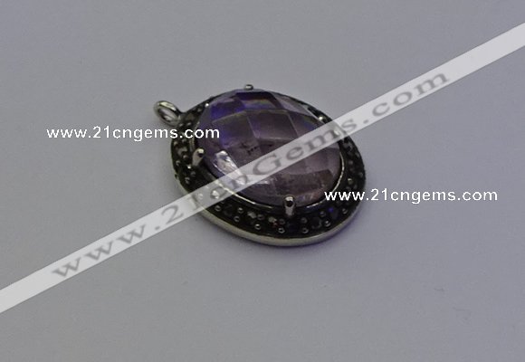 NGP6861 20*25mm oval light amethyst pendants wholesle