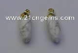 NGP6880 12*30mm - 15*30mm faceted bullet white howlite pendants