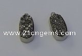 NGP6896 10*22mm - 12*25mm freeform plated druzy quartz pendants