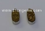 NGP6897 10*22mm - 12*25mm freeform plated druzy quartz pendants
