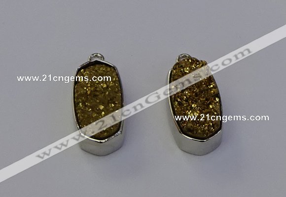 NGP6897 10*22mm - 12*25mm freeform plated druzy quartz pendants