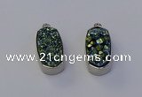 NGP6898 10*22mm - 12*25mm freeform plated druzy quartz pendants