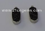 NGP6902 10*22mm - 12*25mm freeform plated druzy quartz pendants