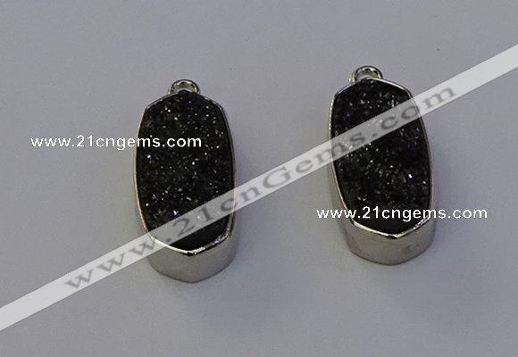 NGP6902 10*22mm - 12*25mm freeform plated druzy quartz pendants