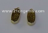 NGP6908 10*22mm - 12*25mm freeform plated druzy quartz pendants