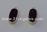 NGP6912 10*22mm - 12*25mm freeform plated druzy quartz pendants