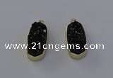 NGP6913 10*22mm - 12*25mm freeform plated druzy quartz pendants