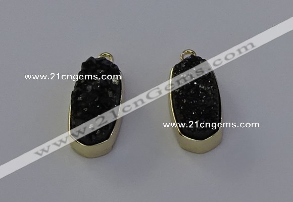 NGP6913 10*22mm - 12*25mm freeform plated druzy quartz pendants