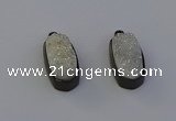 NGP6917 10*22mm - 12*25mm freeform plated druzy quartz pendants