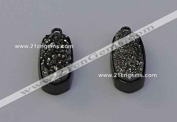 NGP6918 10*22mm - 12*25mm freeform plated druzy quartz pendants