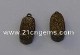NGP6919 10*22mm - 12*25mm freeform plated druzy quartz pendants