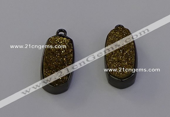 NGP6919 10*22mm - 12*25mm freeform plated druzy quartz pendants