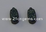 NGP6920 10*22mm - 12*25mm freeform plated druzy quartz pendants